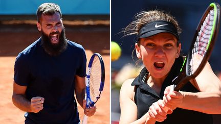 Simona Halep et Benoît Paire ont connu des fortunes diverses à Madrid ce mardi 4 avril 2021. (AFP)