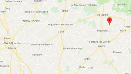 L'accident a eu lieu à Luzoir dans l'Aisne, vendredi 26 octobre 2018. (CAPTURE D'ÉCRAN / GOOGLE MAPS)