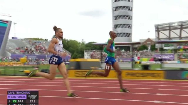 Le hurdler français, Wilfried Happio, prend la troisième place de sa série en 49'’60 derrière le Brésilien Alison dos Santos et le Jamaïcain Kemar Mowatt. Il se qualifie directement en demi-finale.