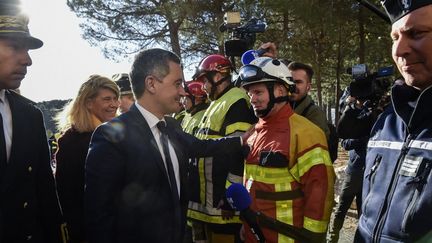 Le ministre de l'Intérieur Gérald Darmanin à Banuyls-sur-Mer (Pyrénées-Orientales), le 17 avril 2023. (RAYMOND ROIG / AFP)