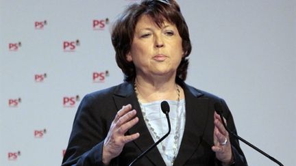 Martine Aubry, le 27 avril 2010 à la Maison de la Mutualité à Paris, lors du conseil national du PS. (AFP/JACQUES DEMARTHON)