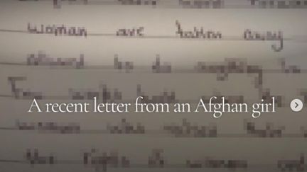 Extrait de la lettre écrite par une jeune afghane sur le compte Insatagram de l'actrice Angelina Jolie. (CAPTURE D'ÉCRAN)