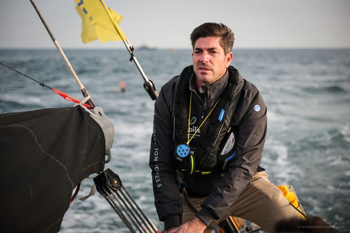 Arnaud Pennarun, skipper de Pen-Duick III, le 29 octobre 2022. (PAUL BESSEREAU / THE OPTIMIST FACTORY)