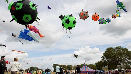 Représentation de vilains virus, de ballons de foot ? Quoi qu’il en soit, l’originalité des formes a primé au festival de Lemwerder, en Allemagne. (Ingo Wagner / DPA)