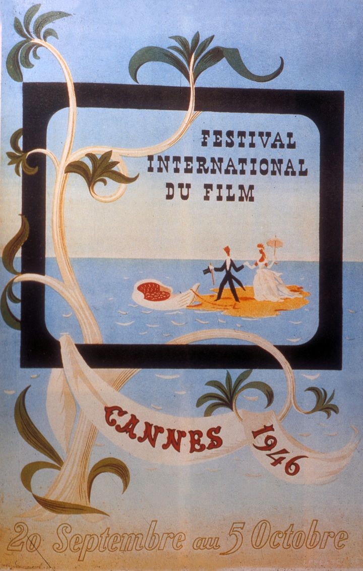 Affiche du premier Festival de Cannes en 1946.
 (Archives du 7eme Art / Photo12 / AFP)