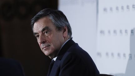 François Fillon lors d'un débat avec des entrepreneurs à Paris, mardi 31 janvier 2017. (THOMAS SAMSON / AFP)