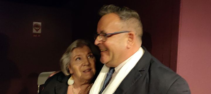 Clarisse Gance and Georges Mourier, May 14, 2024 in Cannes, just after the presentation of the first part of the film 