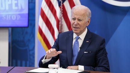 Le président américain Joe Biden, le 28 avril 2022, à la Maison Blanche (Etats-Unis). (ANNA MONEYMAKER / GETTY IMAGES NORTH AMERICA / AFP)