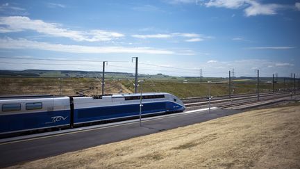 Un TGV à la station de Bezannes (Marne), le 30 mai 2011. (FRED DUFOUR / AFP)