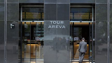 Photo du si&egrave;ge d'Areva &agrave; la D&eacute;fense, prise le 7 mai 2015. (ERIC PIERMONT / AFP)