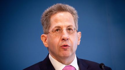 Le patron du renseignement intérieur allemand,&nbsp;Hans-Georg Maassen à Berlin (Allemagne), le 14 mai 2018.&nbsp; (KAY NIETFELD / AFP)