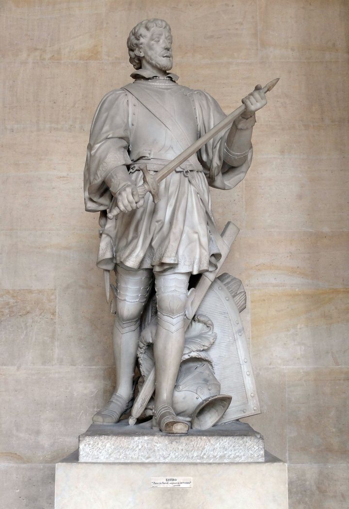 Statue de&nbsp;Pierre de Taillac de Bayard (1475-1524) dit le Chevalier Bayard, issue de la galerie des Hommes illustres du Chateau de Versailles. &nbsp; (Jean Bernard / Leemage / AFP)