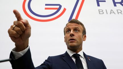 Emmanuel Macron lors du sommet du G7 à Biarritz, le 25 août 2019. (LUDOVIC MARIN / AFP)