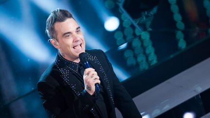 Robbie Williams (ici en février dernier à San Remo) rejoint le concert de charité "One love Manchester", tout comme le groupe Black Eyed Peas.
 (Alessandro Tocco / NurPhoto)