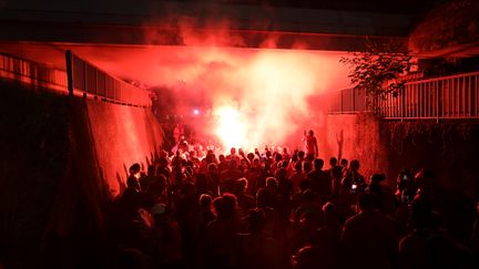 Manifestants à Fort-de-France, en Martinique, le 21 septembre 2024. (ROBIN PRUDENT / FRANCEINFO)