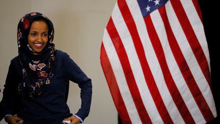 Ilhan Omar participe à une table ronde sur la&nbsp;violence par armes à feu, à Minneapolis (Etats-Unis), le 26 octobre 2018. (BRIAN SNYDER / REUTERS)