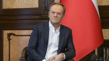 Le Premier ministre Donald Tusk à Kiev, en Ukraine, le 22 janvier 2024. (MAXYM MARUSENKO / NURPHOTO / AFP)