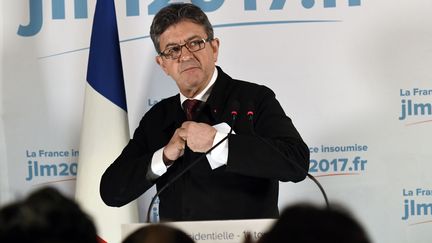 Jean-Luc Mélenchon, le 23 avril 2017, au soir du premier tour de l'élection présidentielle. (BERTRAND GUAY / AFP)