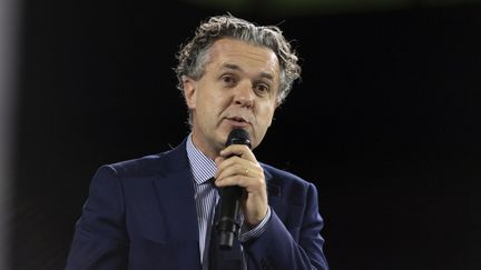 Le ministre de la Transition écologique, Christophe Béchu, lors du Congrès des maires de France, à Paris, le 21 novembre 2023. (SERGE TENANI / HANS LUCAS / AFP)