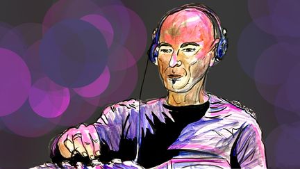 Le Dj techno Robert Miles.
 (Dessin de Elisabeth de Pourquery)