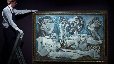 "L'aubade", Pablo Picasso 1967. A la fin de sa vie, Picasso a peint et dessiné un grand nombre d'oeuvres érotiques, qui ont fait l'objet d'une exposition en 2001 au Musée du Jeu de Paume à Paris.
 (Edmond Terakopian/AP/SIPA)