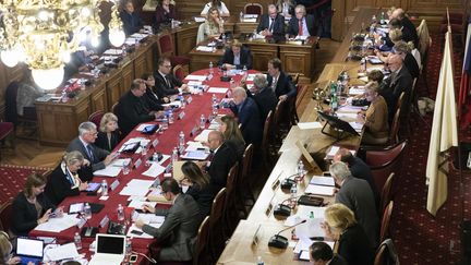 Isabelle Balkany préside le conseil municipal de Levallois (Hauts-de-Seine), le 23 septembre 2019. (MAXPPP)