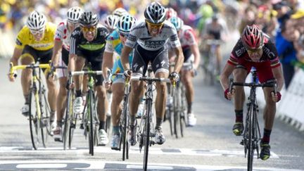 Contador dans le sprint à Mûr-de-Bretagne (PASCAL PAVANI / AFP)