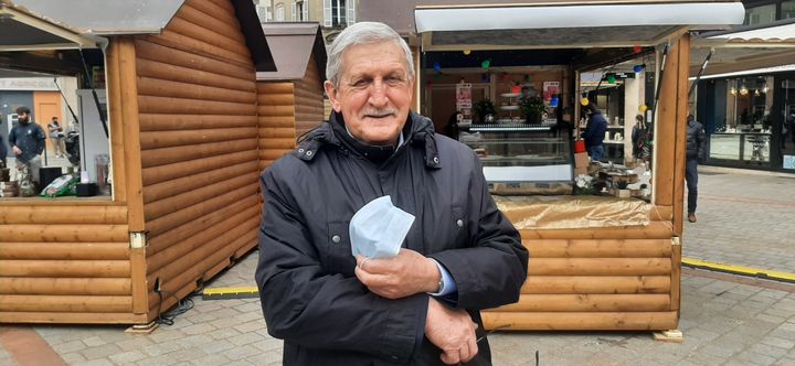 Émile Roger Lombertie, maire de Limoges, au "village des restaurateurs", en mars 2021. (SEBASTIEN BAER / RADIO FRANCE)