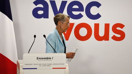 La Première ministre Elisabeth Borne, le 12 juin 2022, à Paris. (LUDOVIC MARIN / AFP)