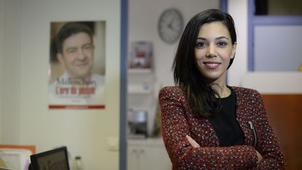 Sophia Chikirou au siège du Front de gauche de Jean-Luc Mélenchon, en octobre 2016. (JEROME MARS / JDD / SIPA)