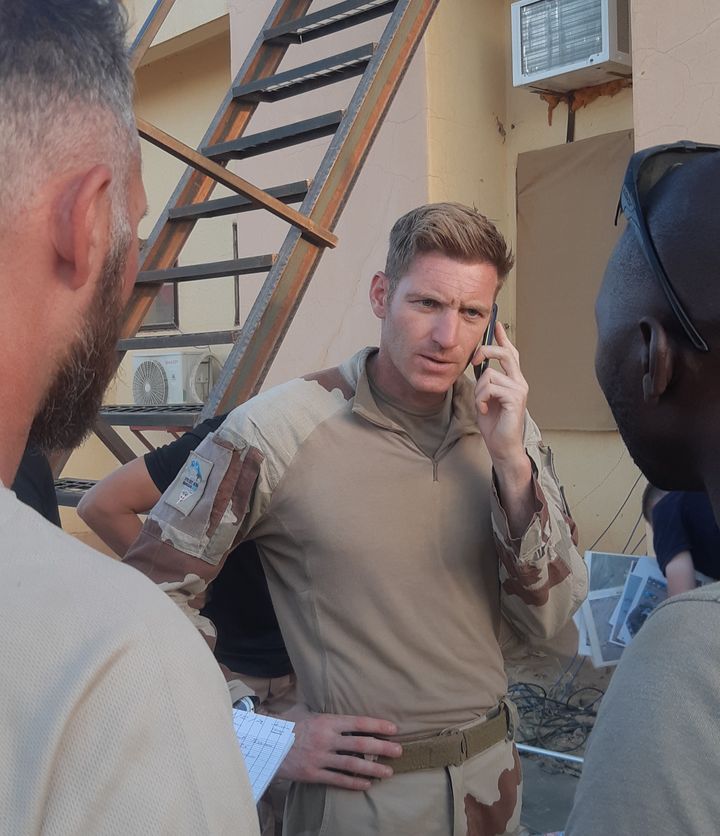 Le capitaine Florent, commandant du camp français de Tessalit, le 10 octobre 2021. (FRANCK COGNARD / RADIO FRANCE)