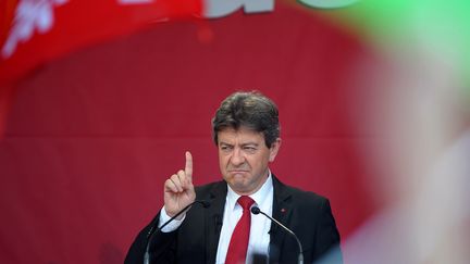 Jean-Luc M&eacute;lenchon, candidat du Parti de gauche aux l&eacute;gislatives &agrave; H&eacute;nin-Beaumont, en meeting &agrave; Strasbourg le 22 mai 2012. (FREDERICK FLORIN / AFP)