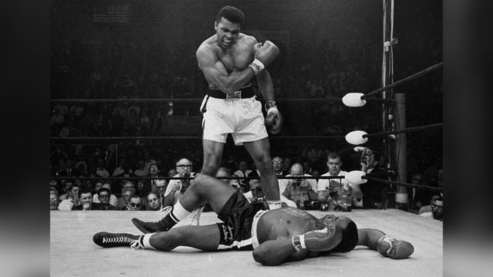 &nbsp; (25 mai 1965, Mohamed Ali-Sonny Liston à Lewistone (Maine). © John Rooney/AP/SIPA)