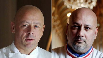 Les chefs Thierry Marx et Frédéric Anton ont été choisi pour diriger la restauration de la tour Eiffel&nbsp; à Paris. (FRANCK FIFE / AFP)