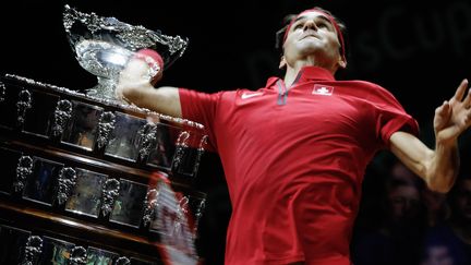 Roger Federer, l'un des héros de la finale de Coupe Davis. (STEPHANE ALLAMAN / ST?PHANE ALLAMAN)