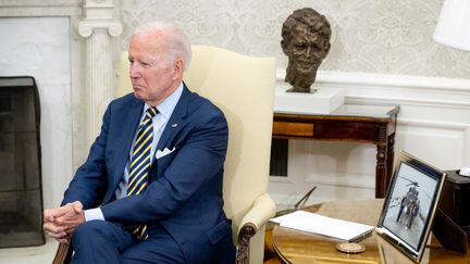 Joe Biden dans le Bureau ovale de la Maison Blanche, à Washington (Etats-Unis), le 16 septembre 2022. (SAUL LOEB / AFP)