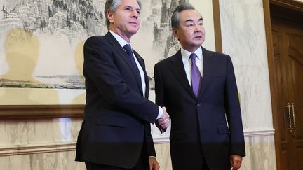 US Secretary of State Anthony Blinken (left) meets with the Chinese Communist Party's top official for diplomacy, Wang Yi, in Beijing on June 19, 2023. (LEAH MILLIS / AFP)