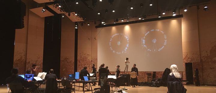 Répétitions de "Samstag aus Licht" de Stockhausen à la Philharmonie de Paris.&nbsp; (Lorenzo Ciavarini Azzi)