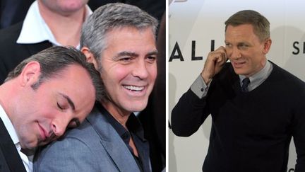 Jean Dujardin et George Clooney à Beverly Hills (6/2/2012) / Daniel Craig à Madrid (29/10/2012)
 (Alberto E. Rodriguez / Pierre-Philippe Marcou)