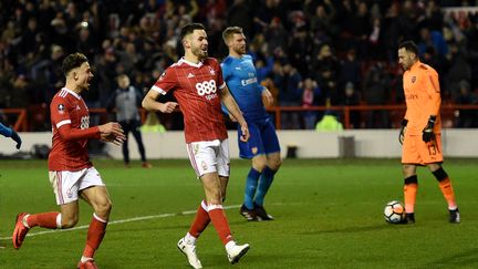 Ben Brereton (Nottingham Forest) marque contre Arsenal (OLI SCARFF / AFP)