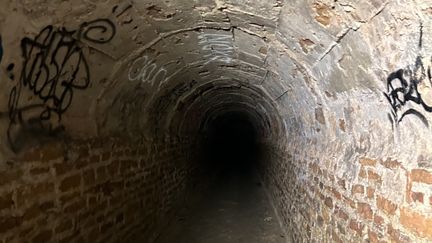 Une des galeries souterraines des arêtes de Lyon. (MURIELLE GIORDAN / FRANCEINFO)