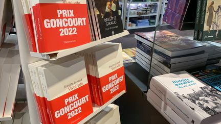 "Vivre vite" de Brigitte Giraud, prix Goncourt 2022, exposé au centre commercial Beaugrenelle à Paris, en novembre 2022. (RICCARDO MILANI / HANS LUCAS)