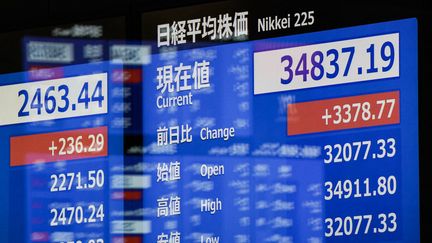 The Tokyo Stock Exchange recovered on Tuesday, August 6, gaining 10%, after the biggest loss of the Nikkey the day before since 1987 (KAZUHIRO NOGI / AFP)