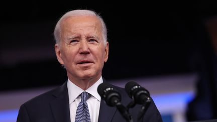 Le président des Etats-Unis, Joe Biden, le 12 janvier 2023 à Washington. (KEVIN DIETSCH / GETTY IMAGES NORTH AMERICA)