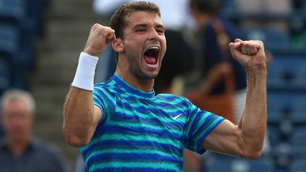 Grigor Dimitrov exulte après sa victoire contre Kevin Anderson (RONALD MARTINEZ / GETTY IMAGES NORTH AMERICA)