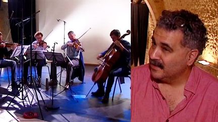 Le Quatuor Debussy et Marc Mellits réunis le temps d'un enregistrement.
 (France3 / Culturebox)