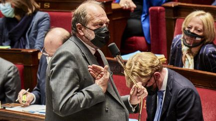 Le ministre de la Justice, Eric Dupond-Moretti, le 5 mai 2021 à l'Assemblée Nationale. (ANTONIN BURAT / HANS LUCAS / AFP)