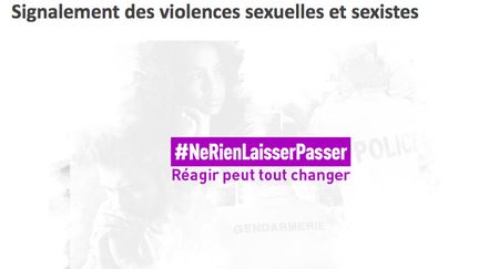 Capture d'écran du visuel accompagnant la plateforme de signalement mis en place par le ministère de l'Intérieur pour les victimes de violences sexistes et sexuelles.&nbsp; (WWW.INTERIEUR.GOUV.FR)