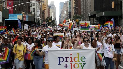 La gay pride de New York, ici en 2018. (JASON SZENES / MAXPPP)