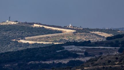 A view of the Israeli-Lebanese border from the village of Hurfeish in northern Israel. (JALAA MAREY / AFP)